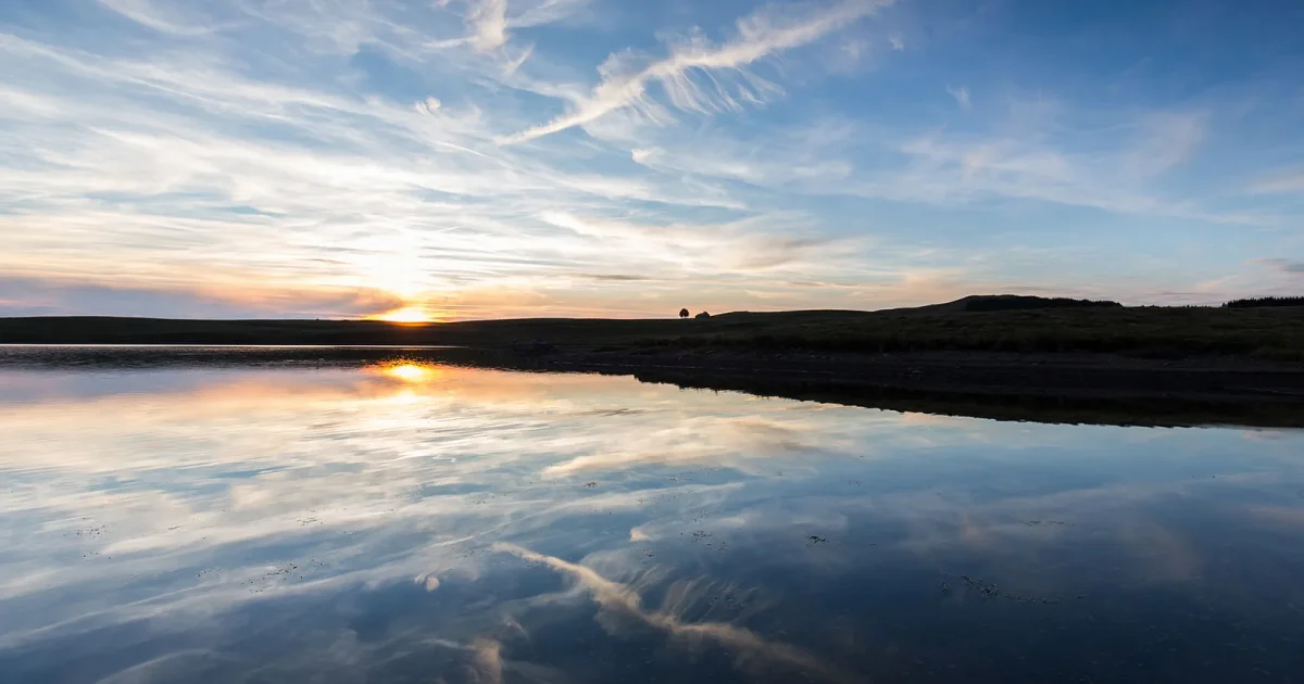 Lac des moines Aubrac en hiver